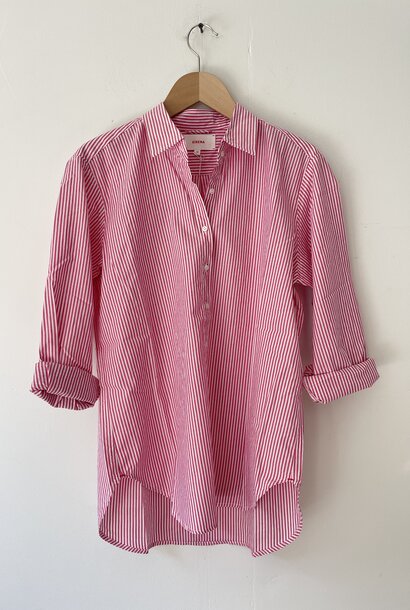 beau shirt berry pink stripe