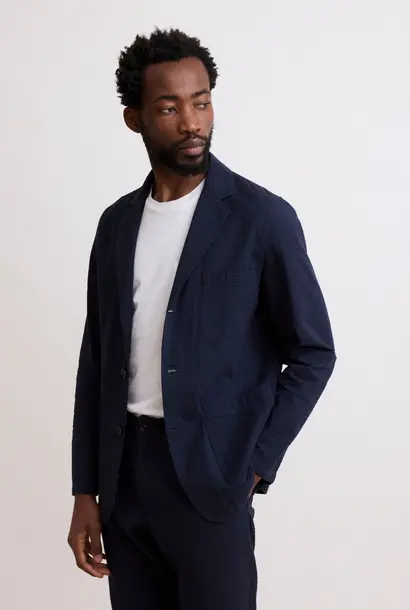 jobby seersucker blazer navy