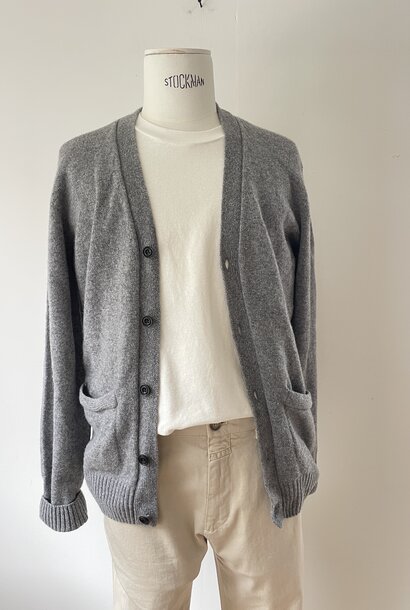 seamless cardigan knit silver