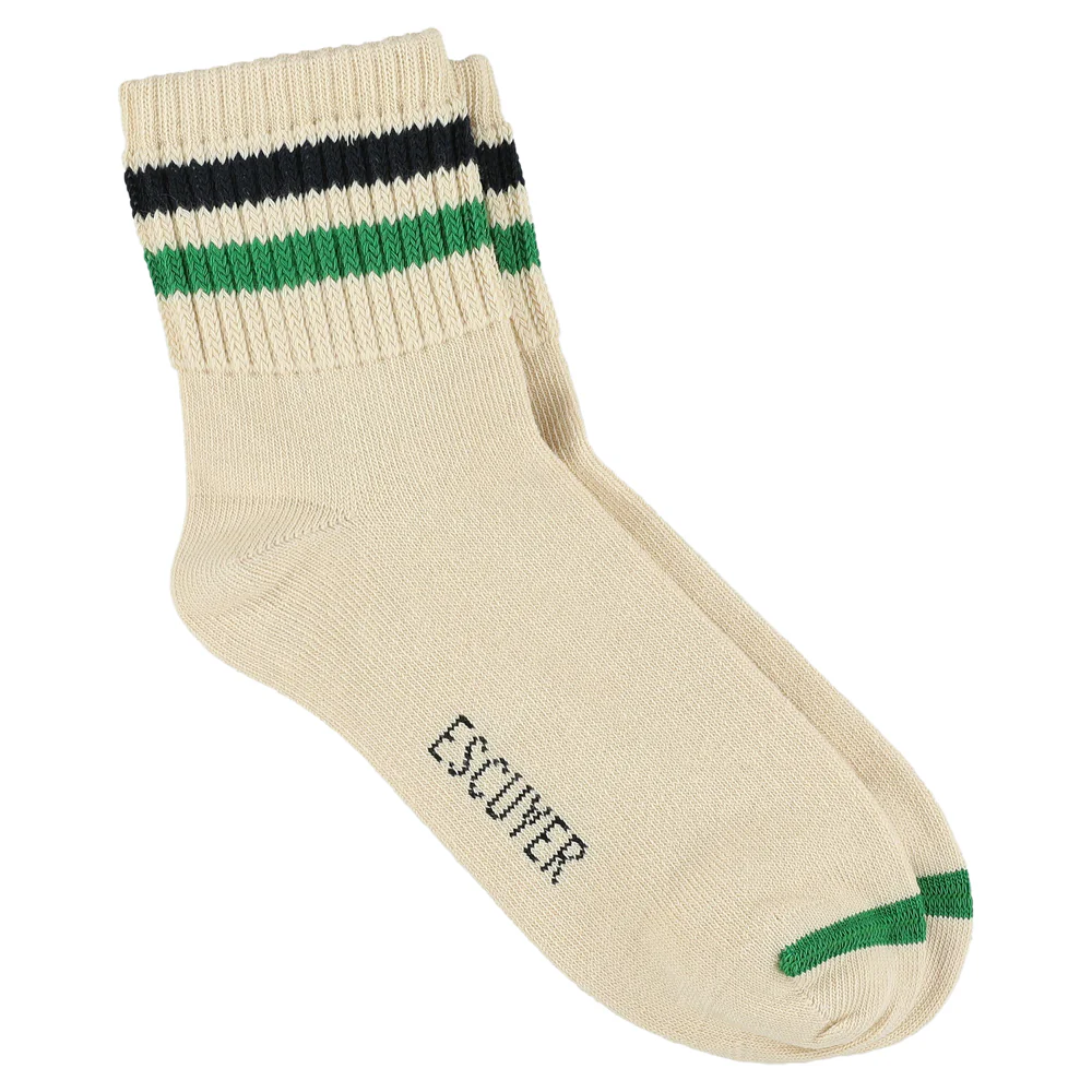 ankle socks women ecru/blue/green-1
