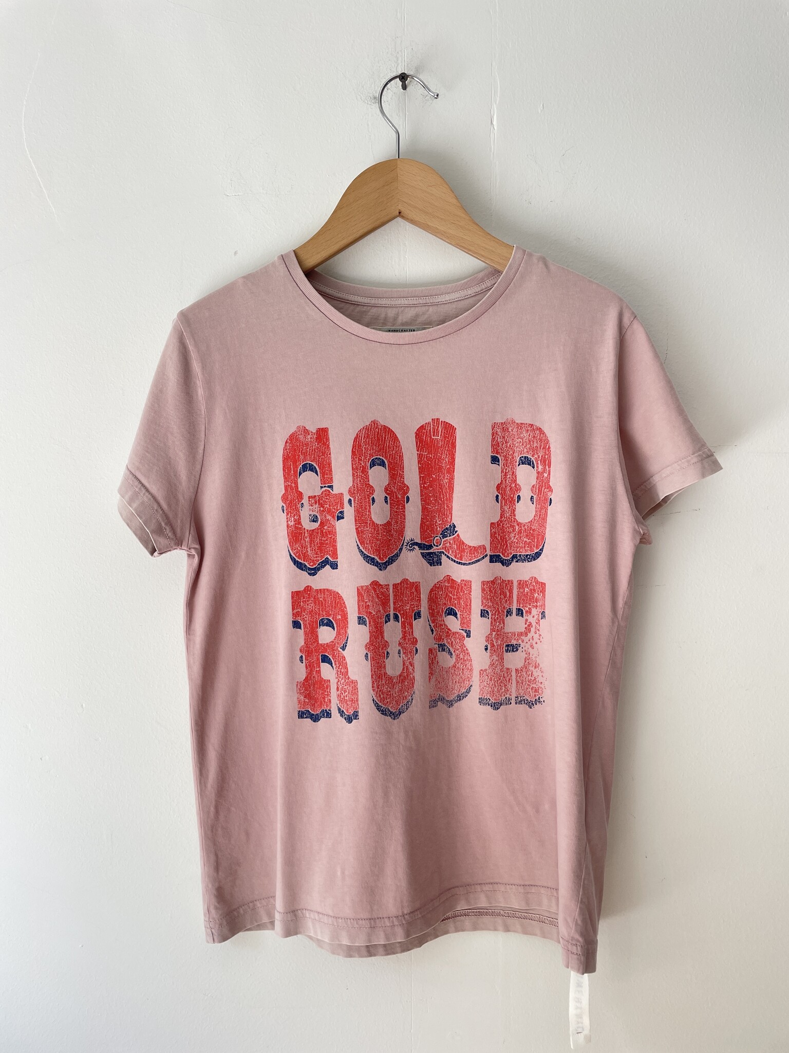 t-shirt gold rush vintage pink-1