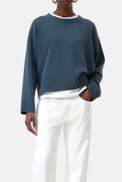 crew neck graphite blue