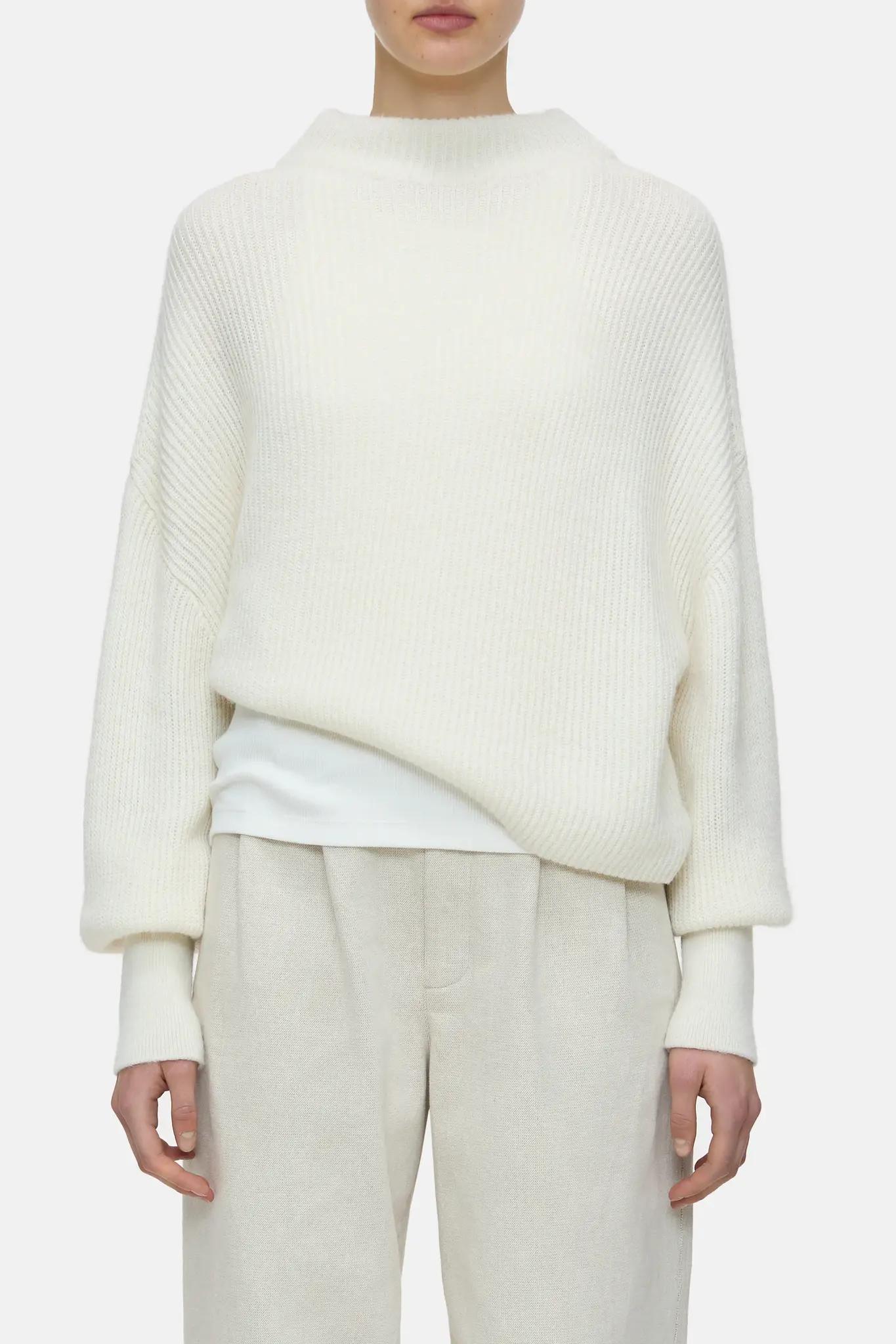 funnel neck knit ivory-6