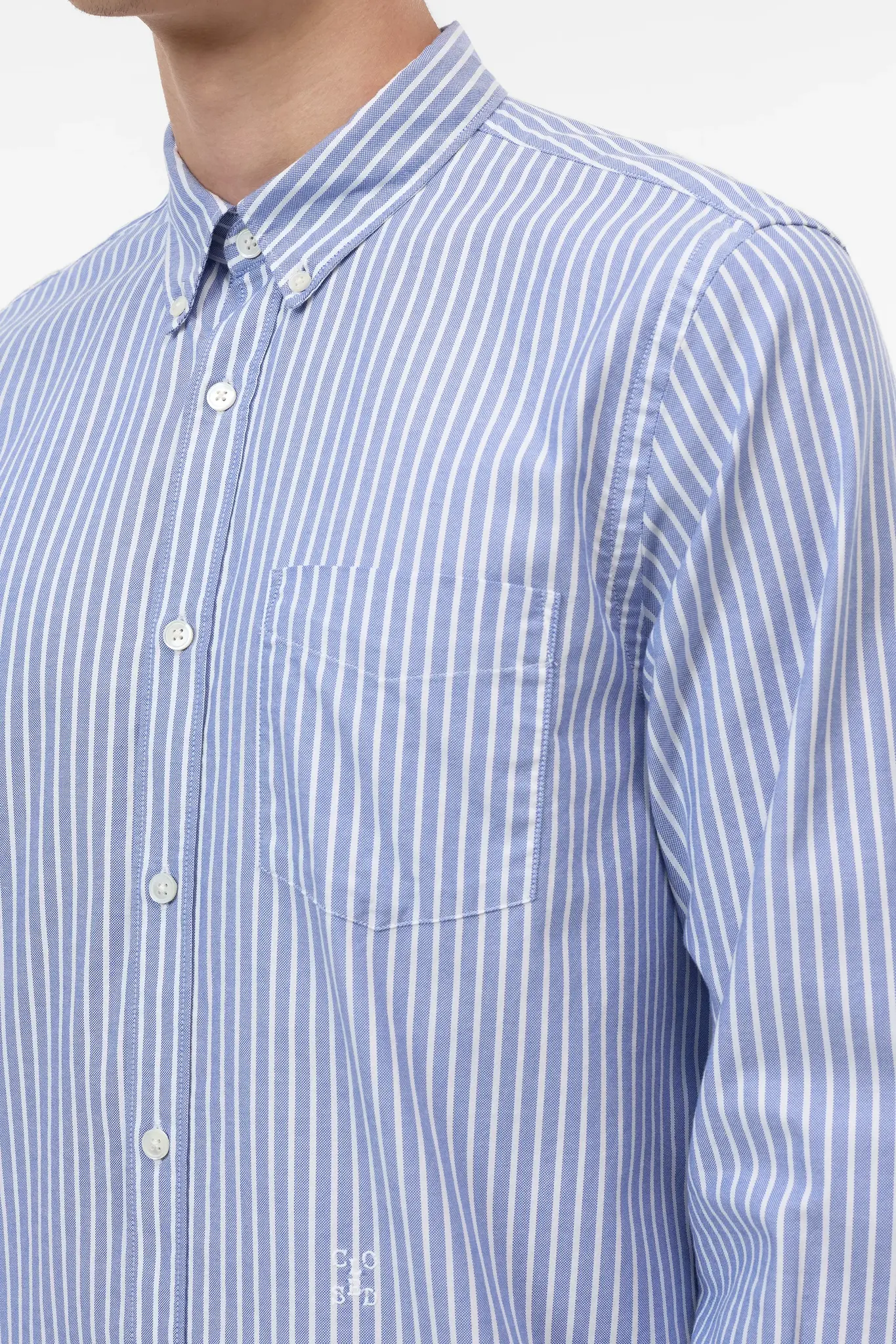 button down shirt stripe ocean blue-4