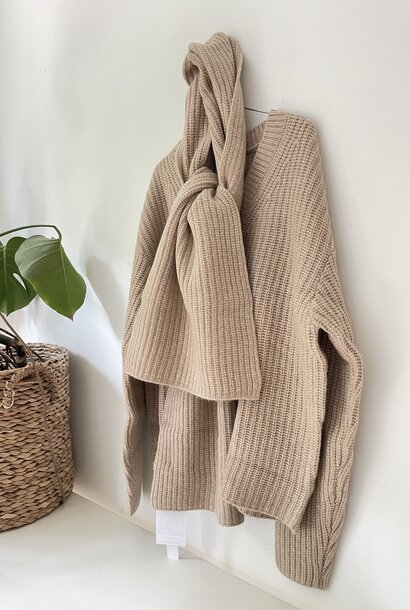 scarf merino beige