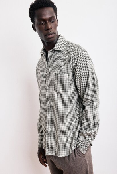 paul shirt checks green/ivory