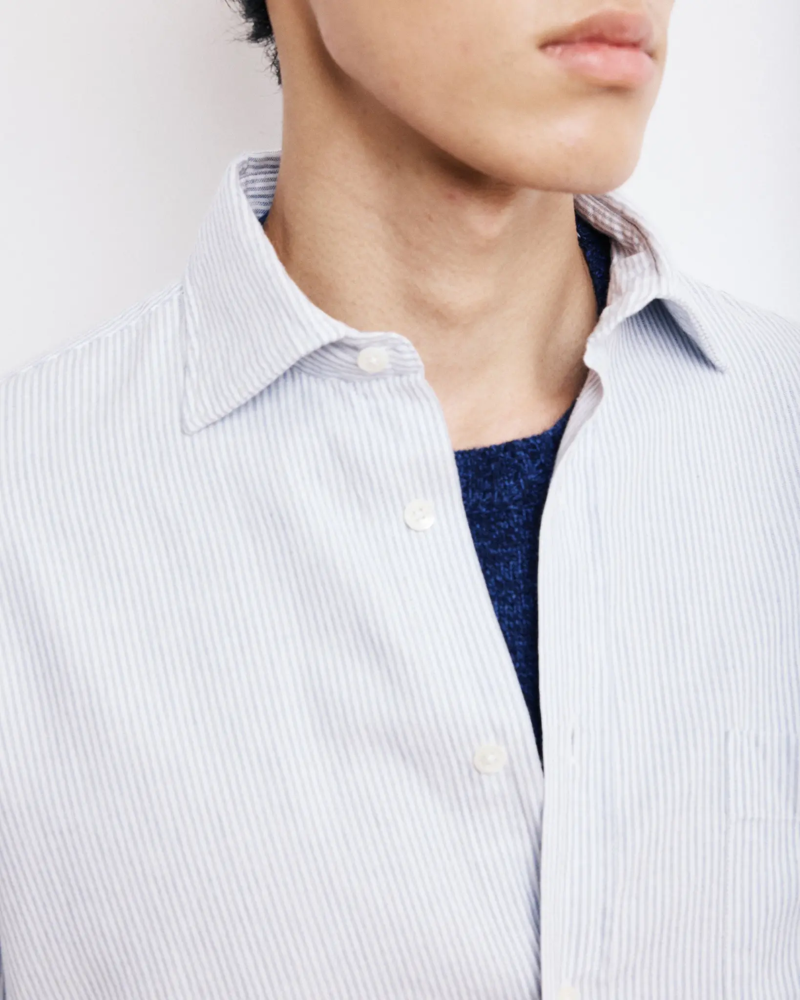 paul shirt brushed cotton stripe grey-4