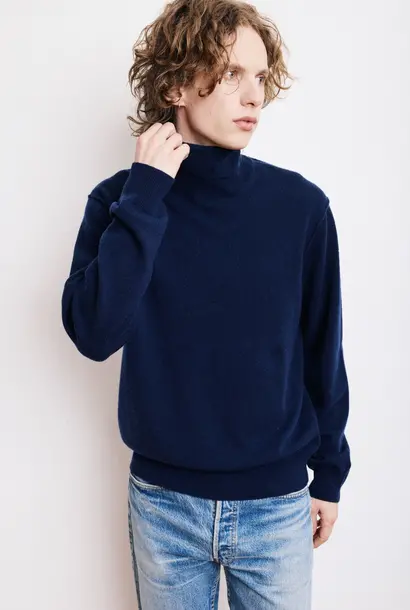 cashmere roll neck navy