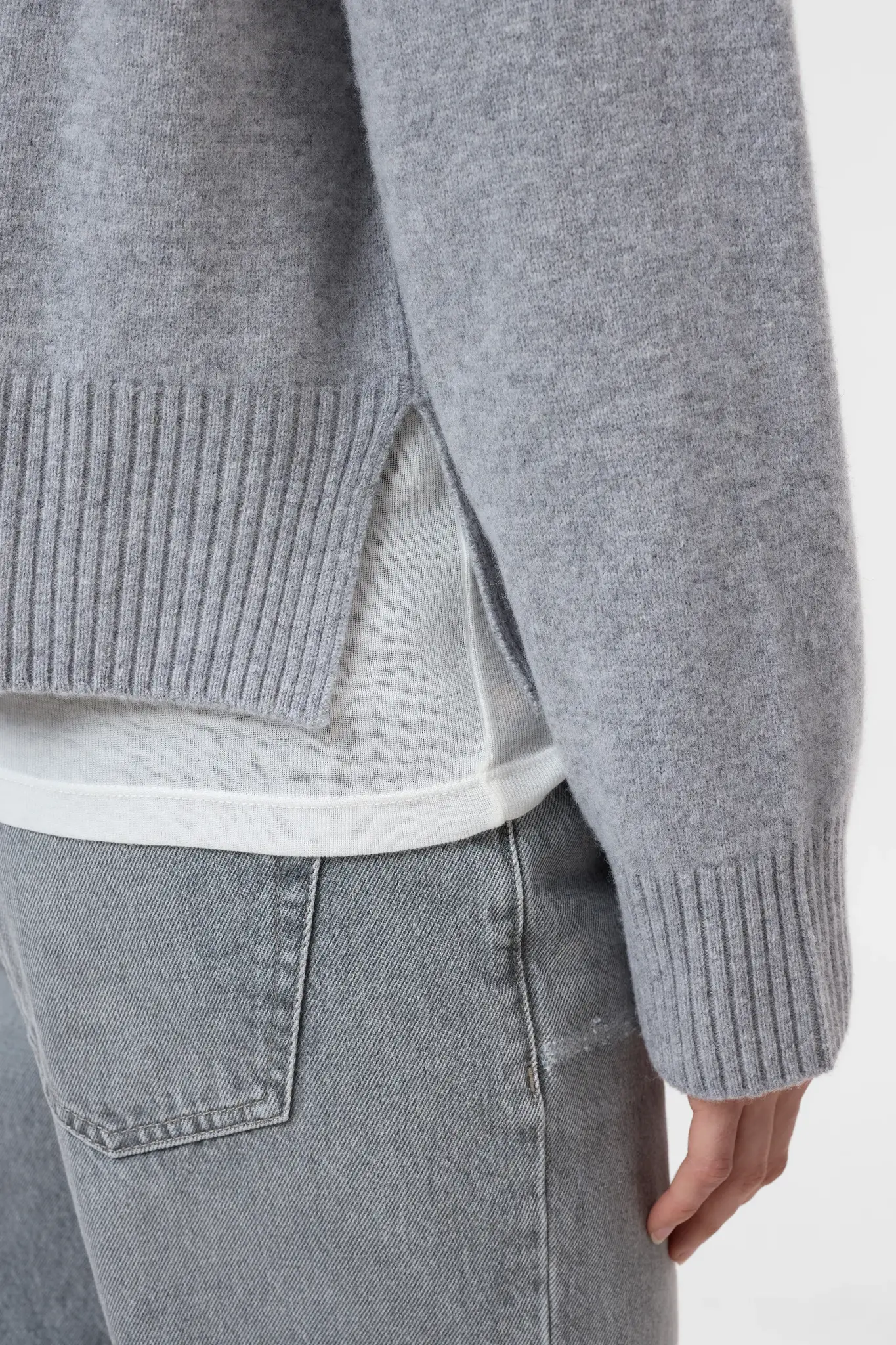 crew neck wide sleeve light grey-5