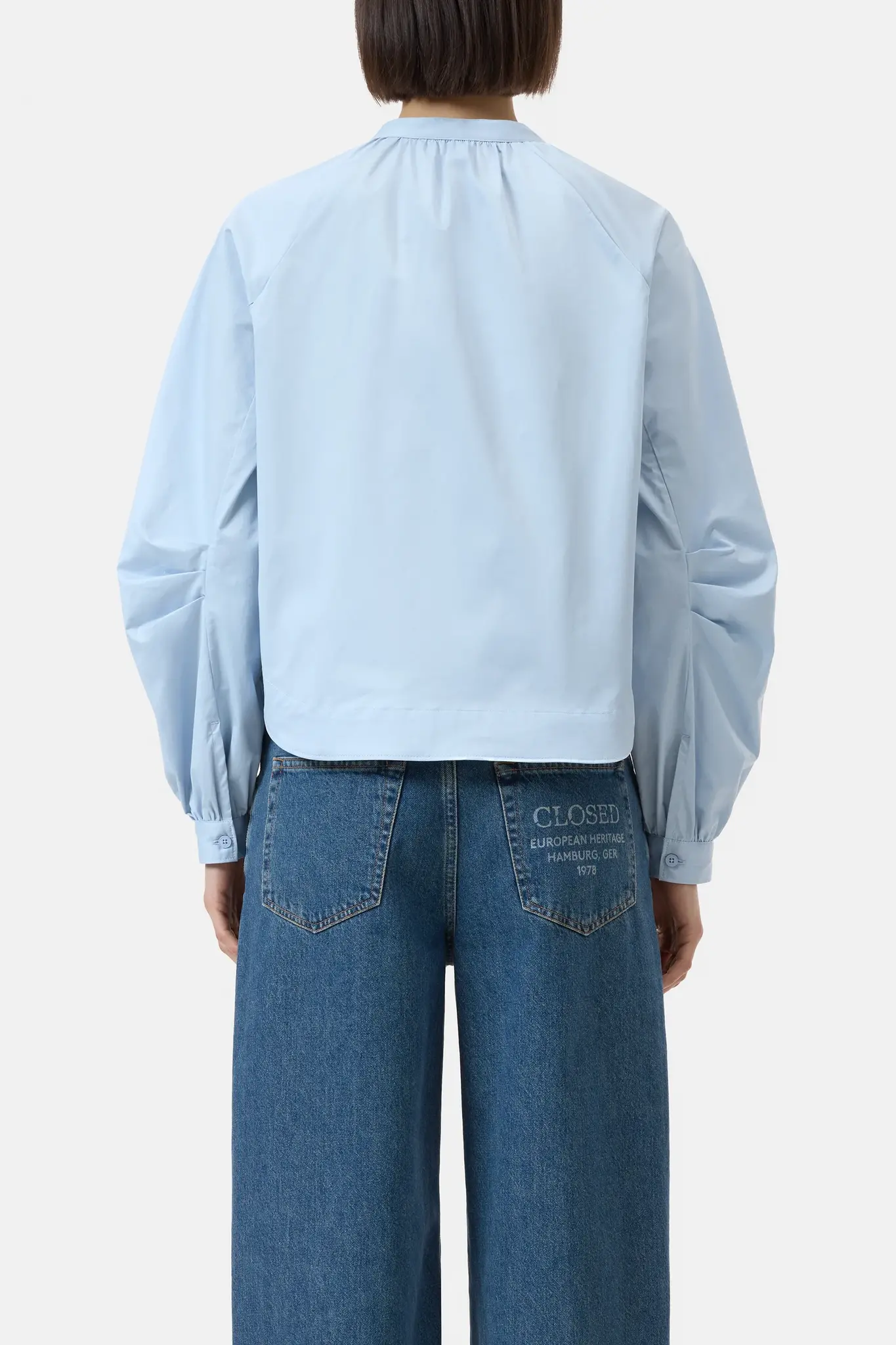 wide sleeve blouse powder blue-2