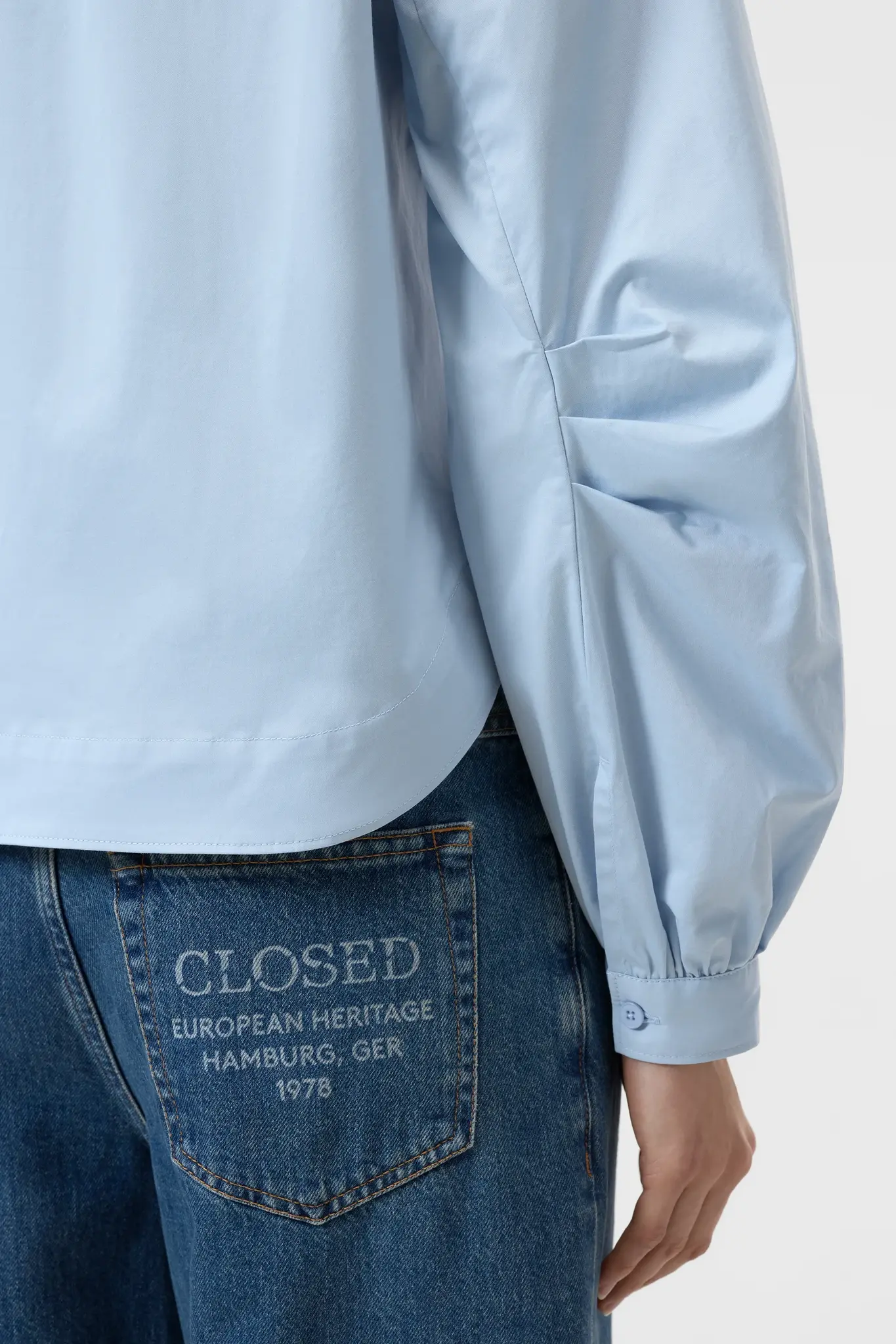 wide sleeve blouse powder blue-4