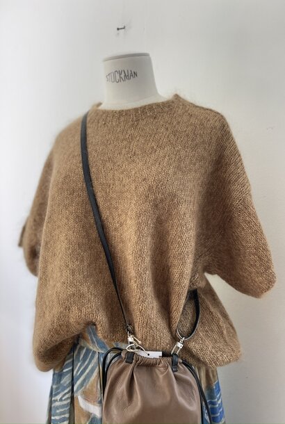knit halfsleeve mohair silk camel