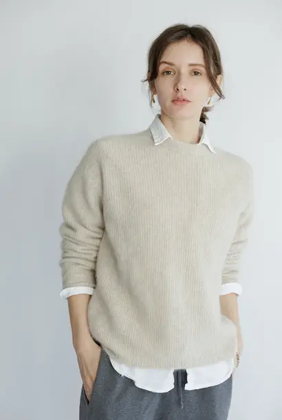 knit raccoon fox ivory