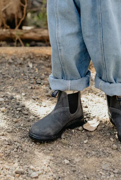 2594 kids waxed suede steel grey