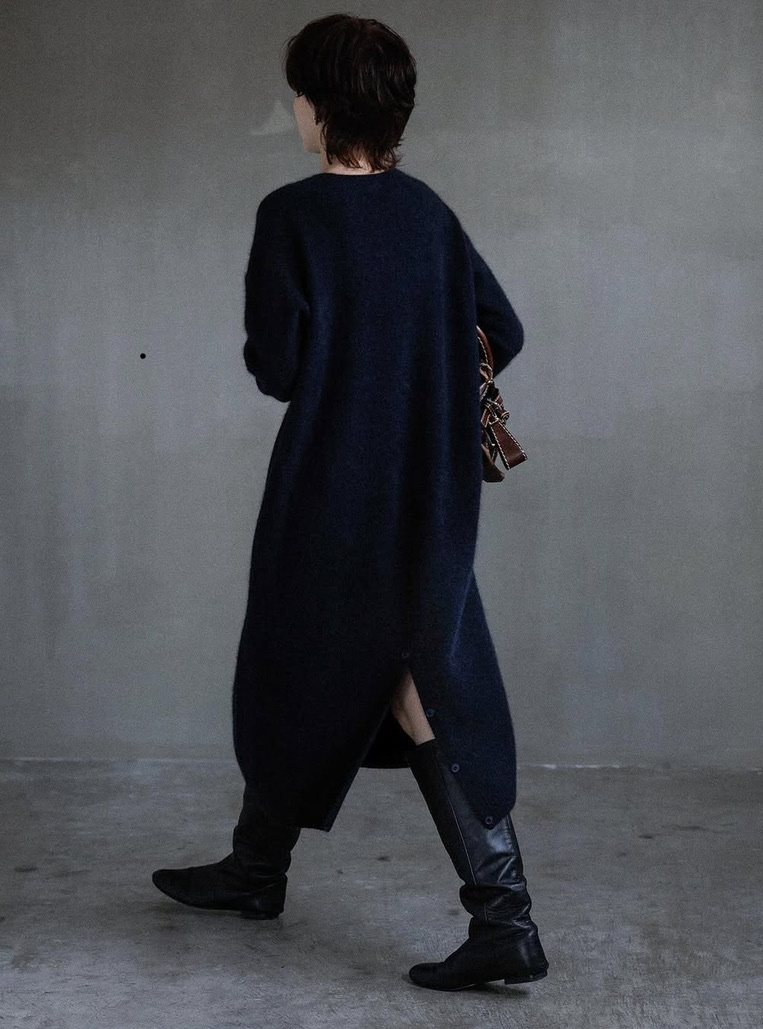 knit dress raccoon navy-2