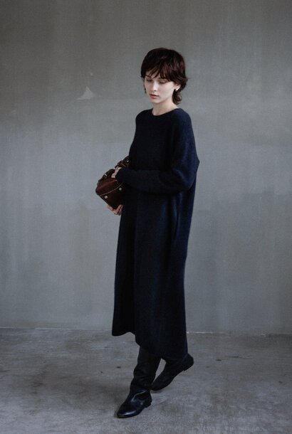 knit dress raccoon navy