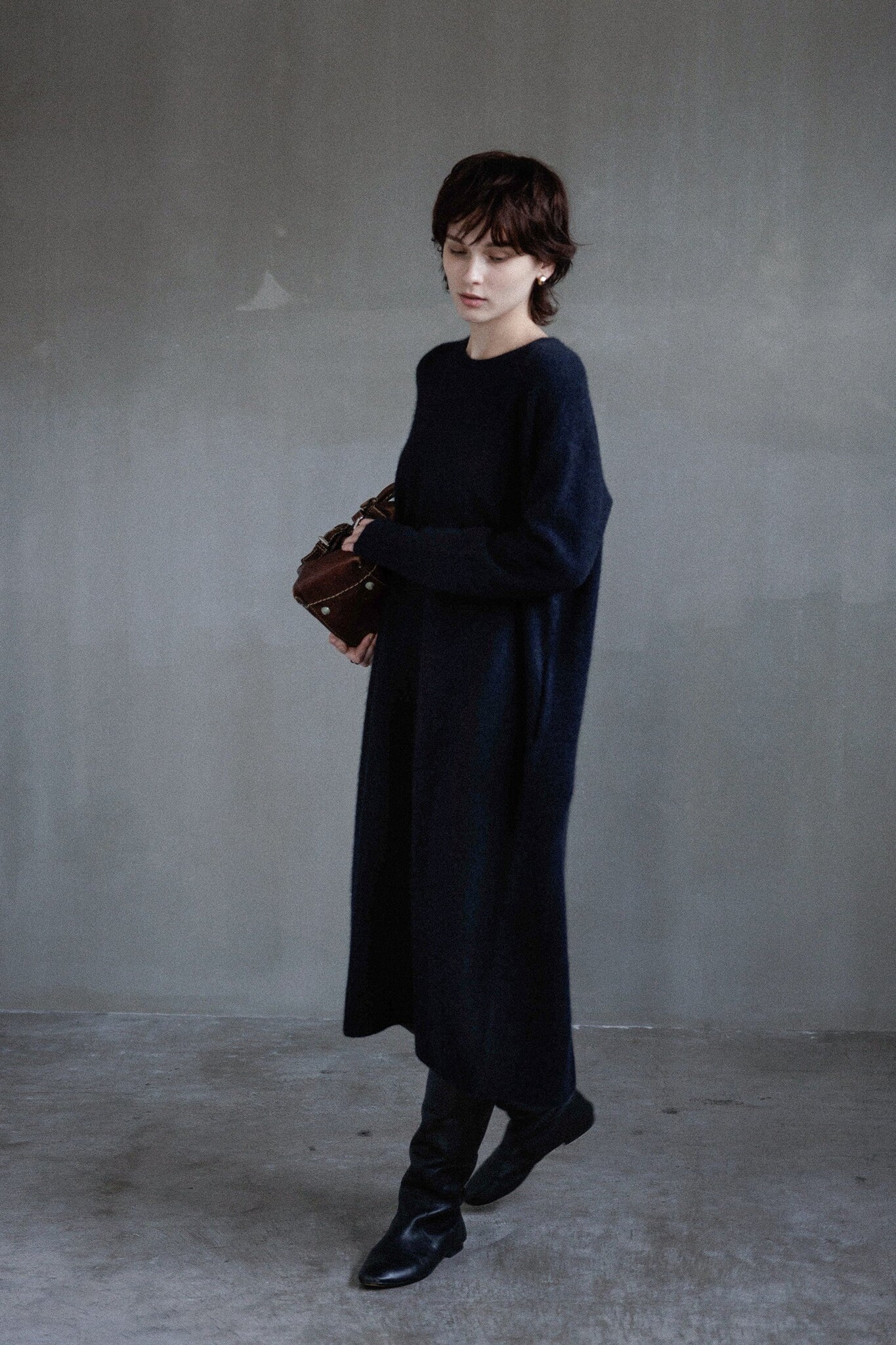 knit dress raccoon navy-1