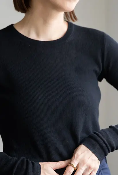 light wool rib black