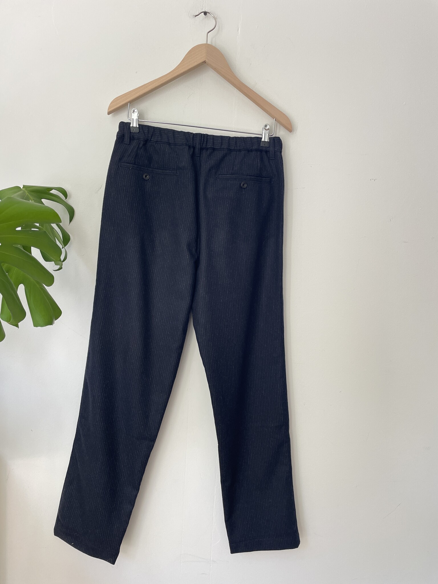 tanker pants wool navy stripe-2