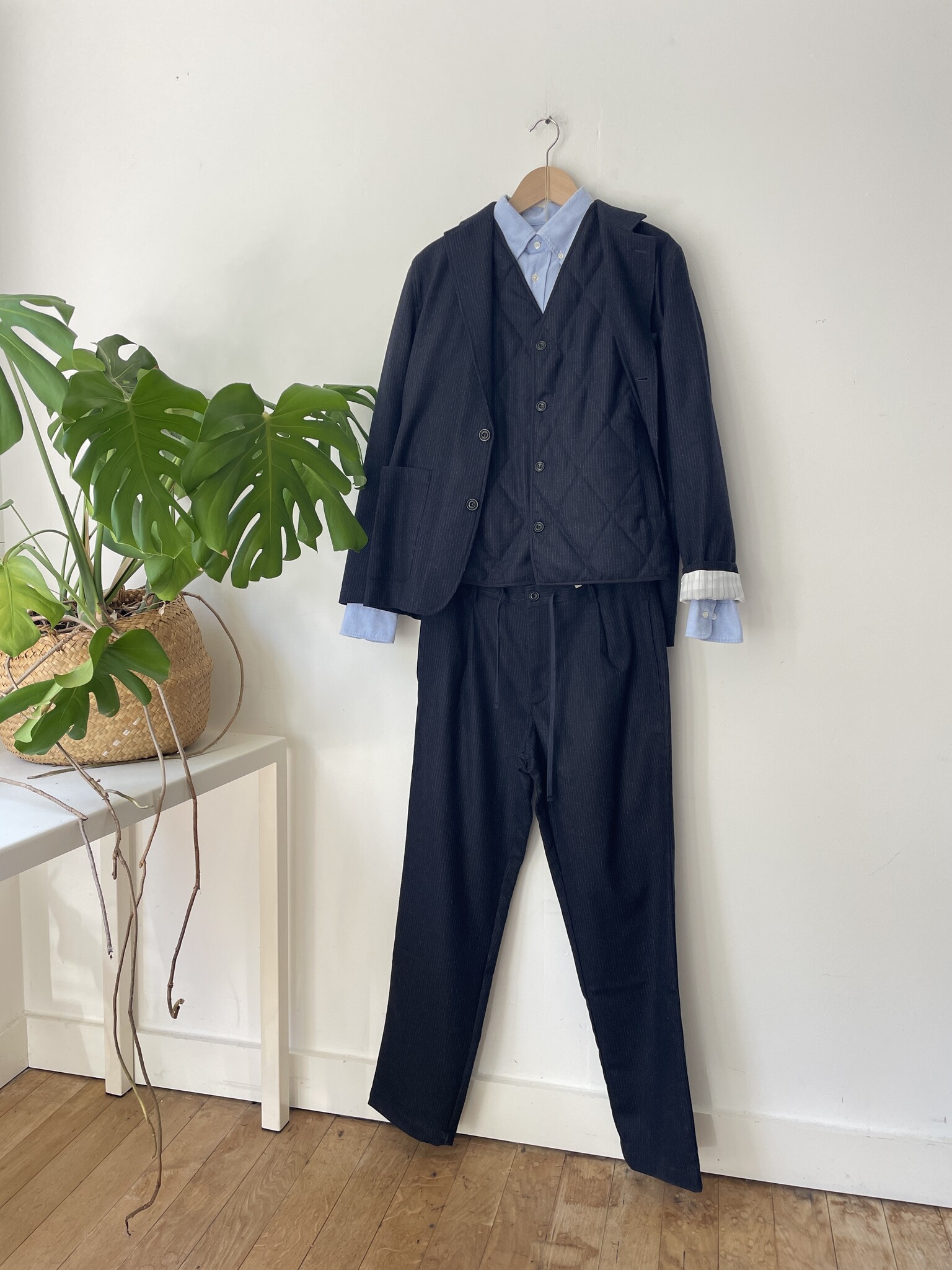 tanker pants wool navy stripe-4