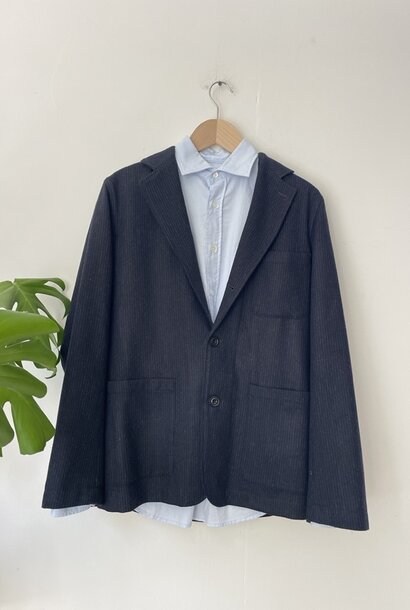 jonny jacket wool navy stripe