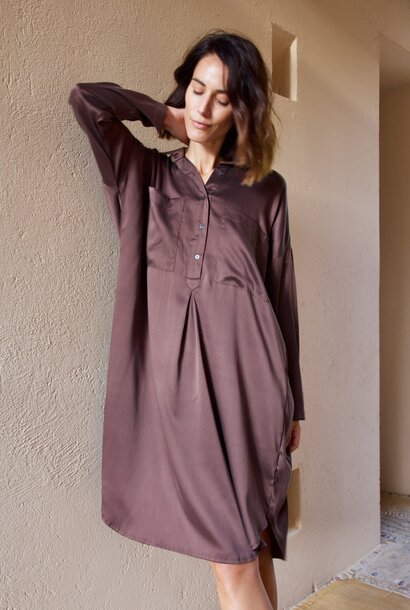 lorraine dress silk chocolate