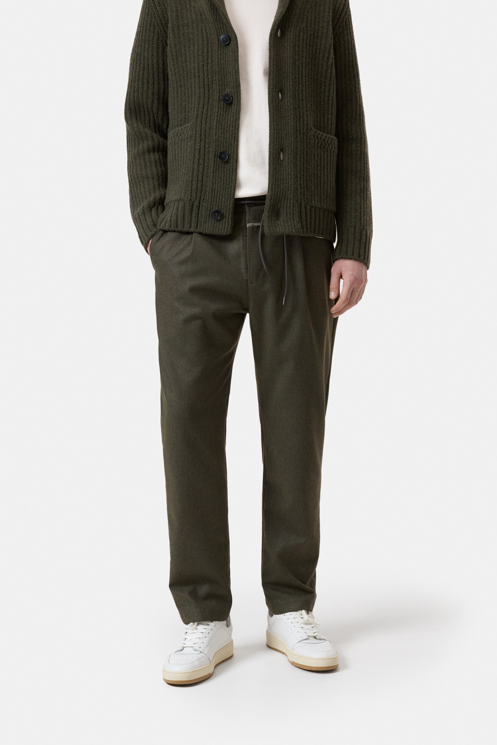 vigo tapered wool mix marsh green L32-1