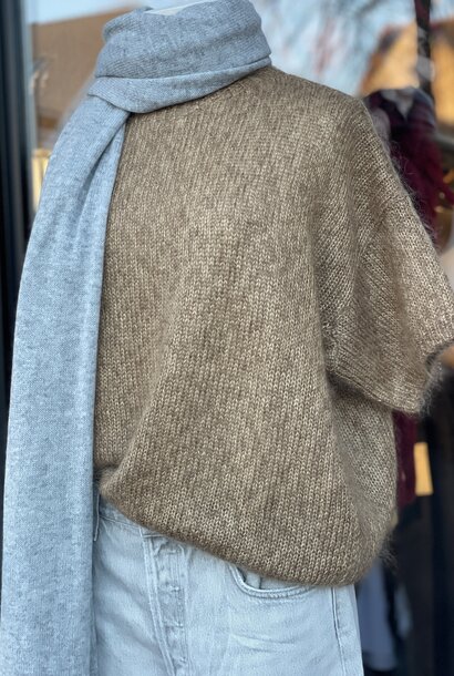 knit halfsleeve mohair silk camel