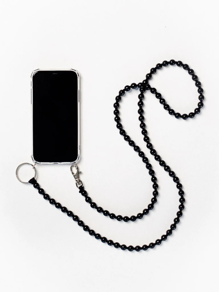 phone case necklace long black black/pink-1