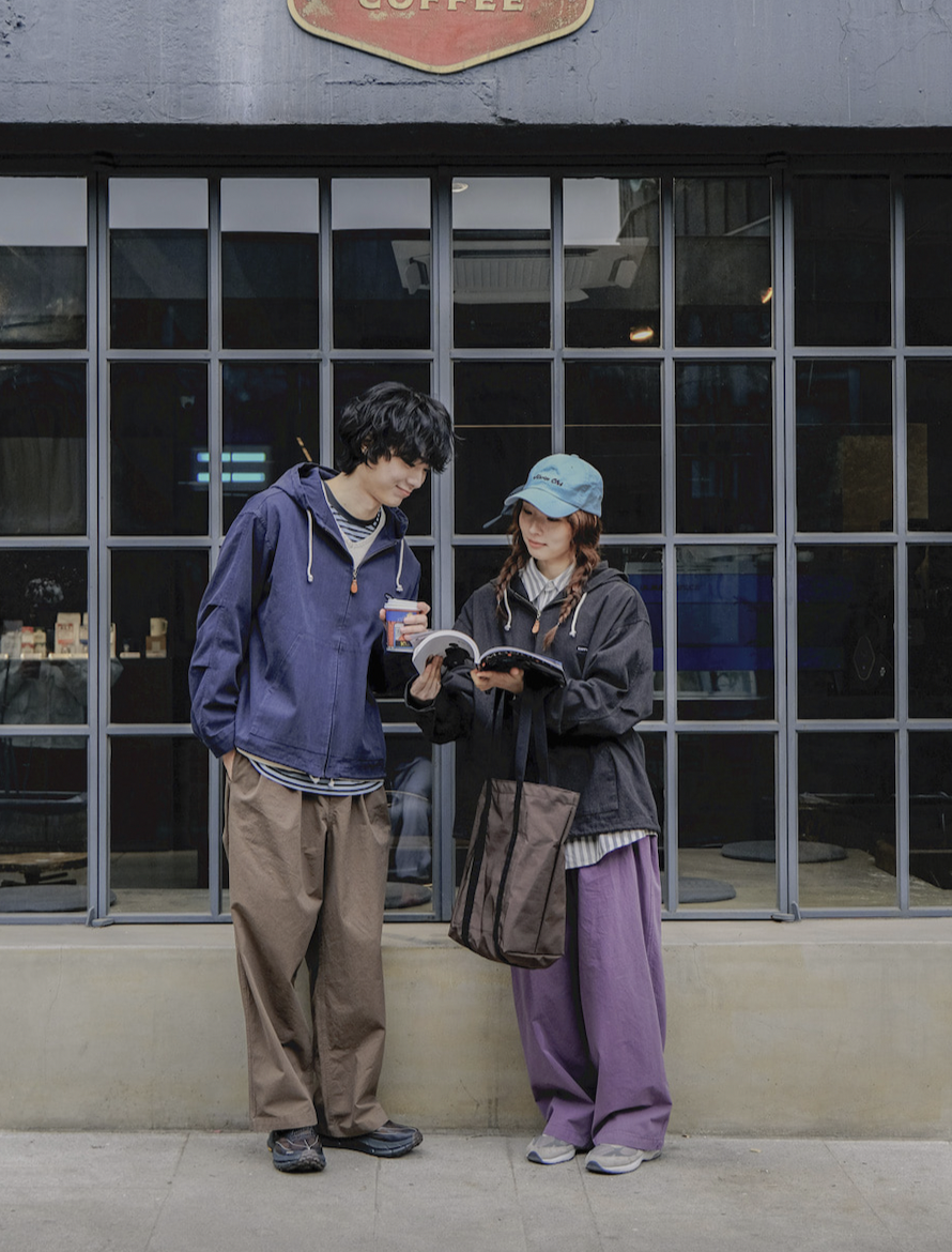 two tuck wide pants brown one size-1