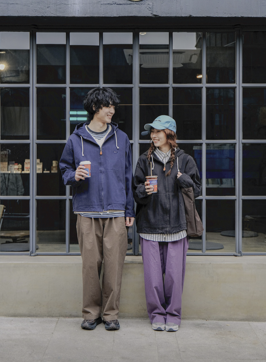 two tuck wide pants brown one size-2