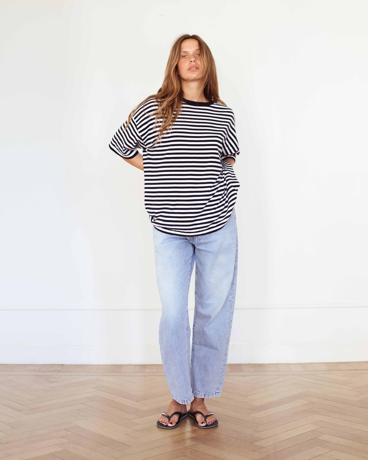 striped t-shirt navy/white-3