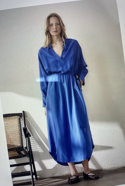 dress 3315 silk ocean blue