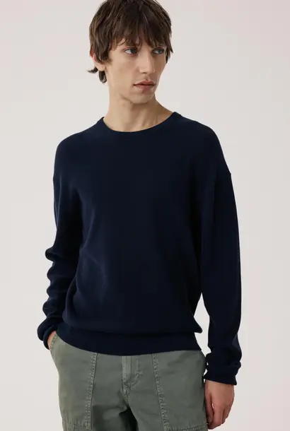 crew knit pique dark navy