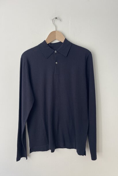 polo ls knitted navy