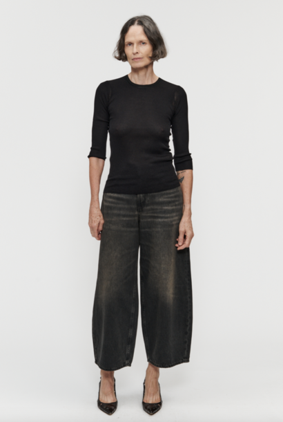 cropped roomy NP373 mineral black