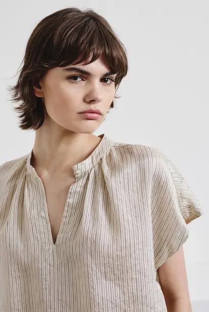 blouse 9491 chalk stripe