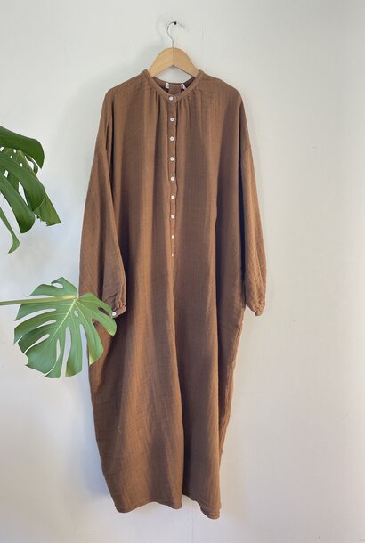 bayu long dress chestnut