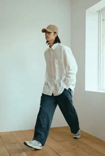 relaxed cotton shirt white one size