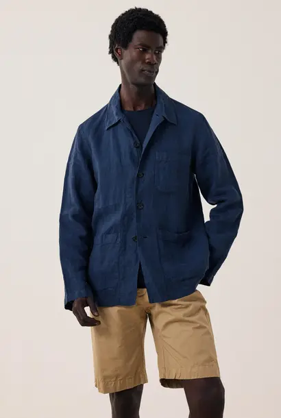 perry jacket linen navy