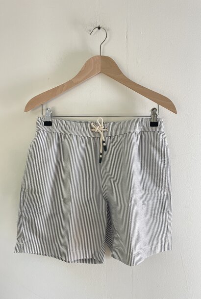 swim short seersucker stripe grey
