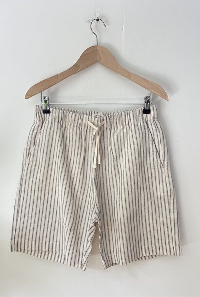 joggy short coton/linen stripe