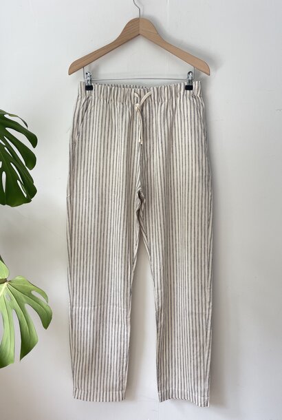 joggy pant coton/linen stripe