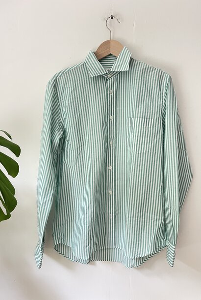 paul coton shirt stripe light green/white
