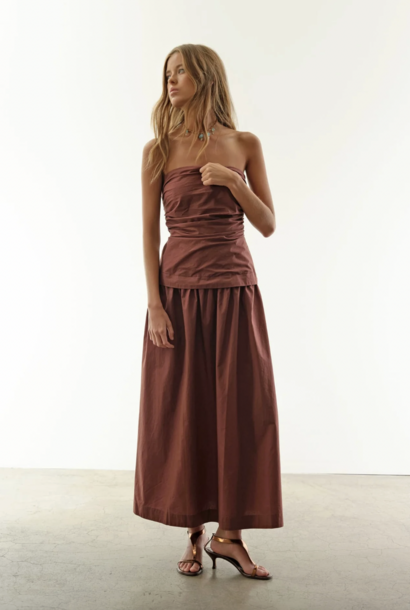 clara dress brown