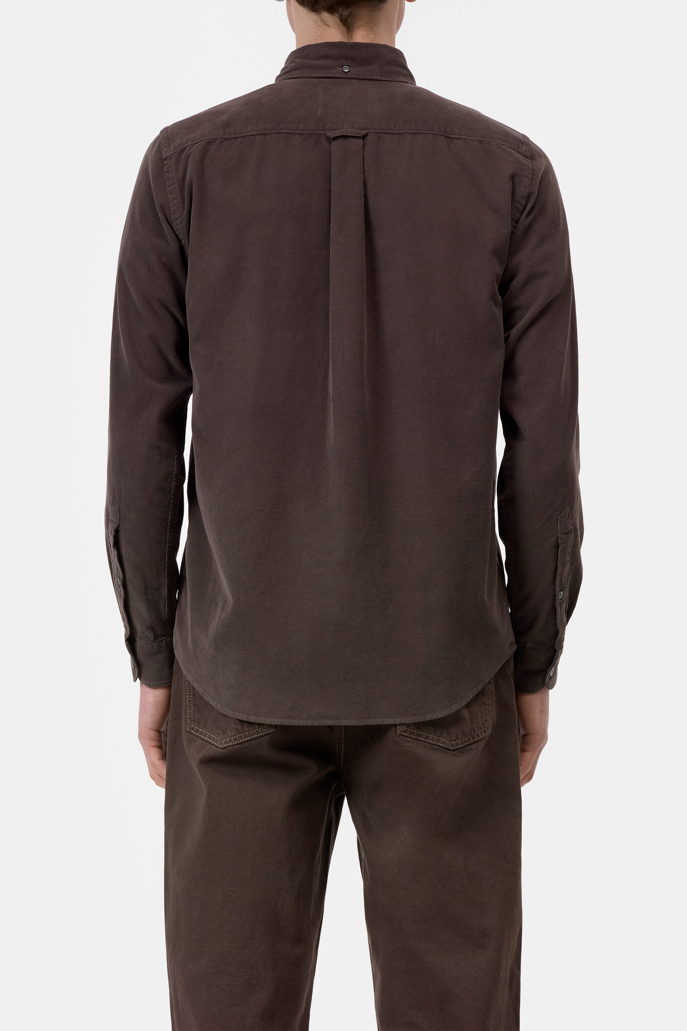 button down shirt rib espresso brown-4