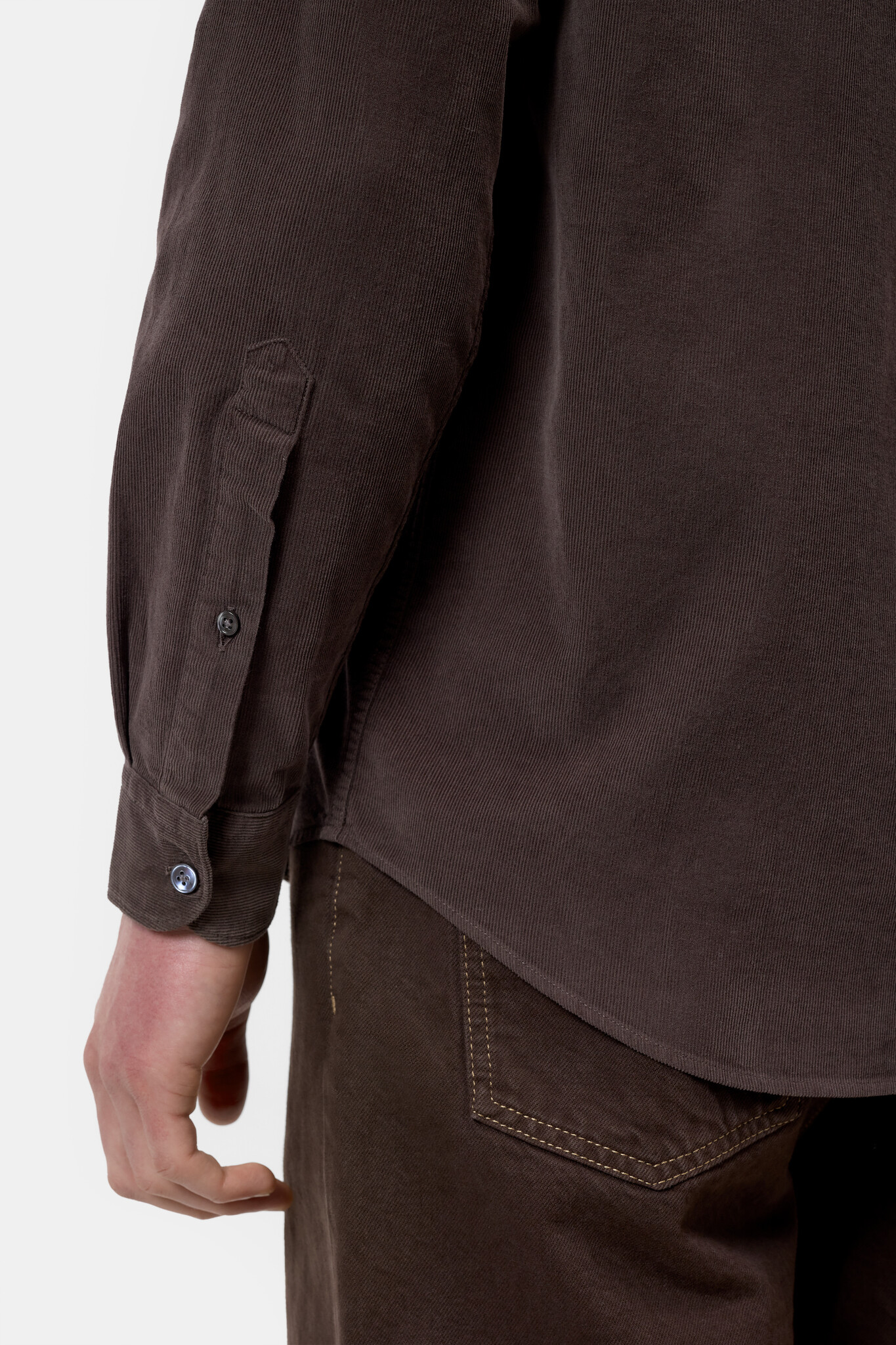button down shirt rib espresso brown-6