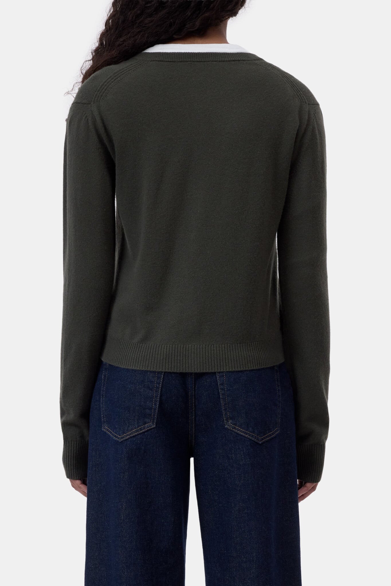 crew neck cardigan green-2