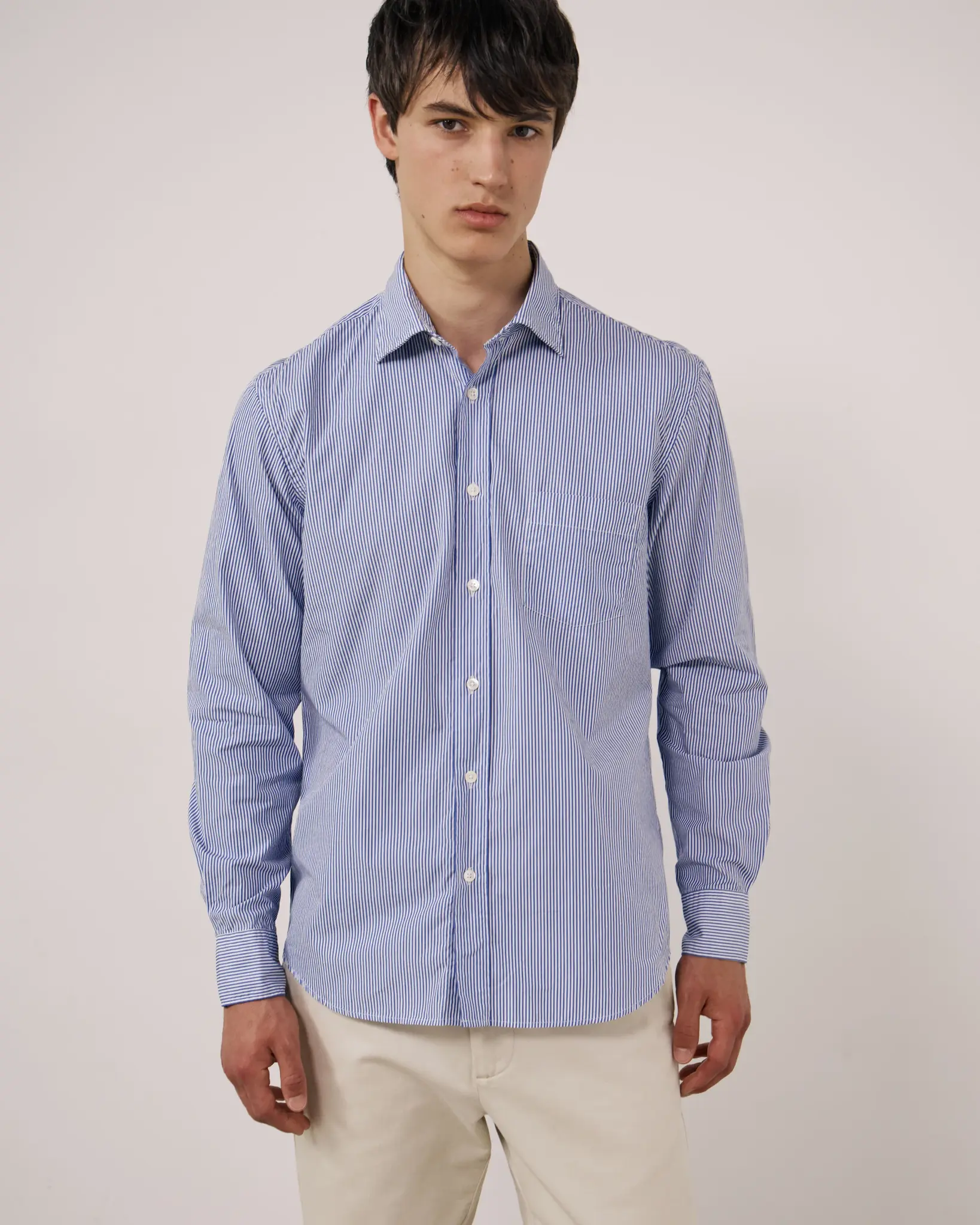 paul coton shirt blue stripe-1