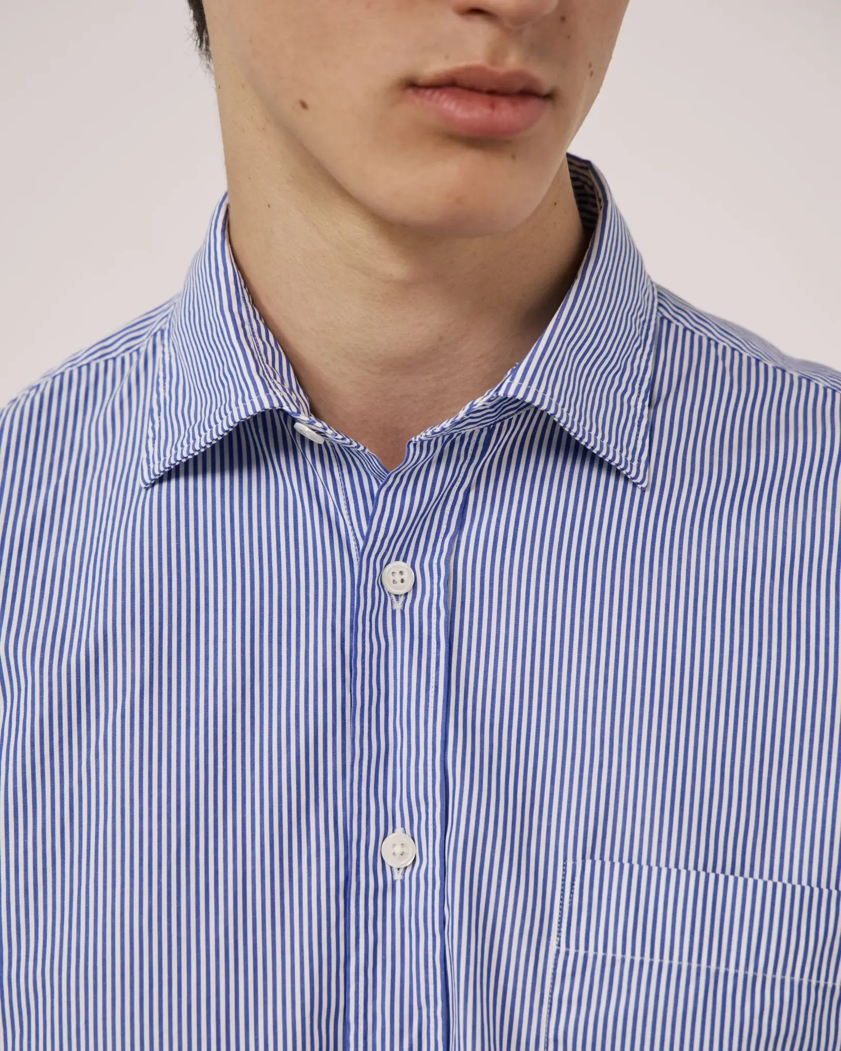 paul coton shirt blue stripe-3